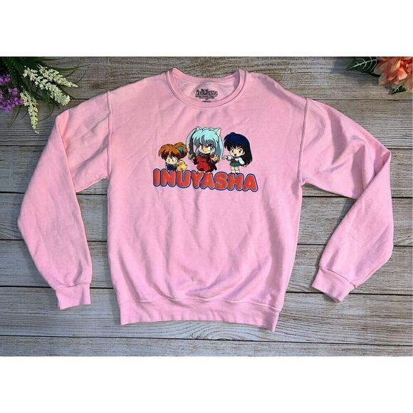 InuYasha Chibi Trio Puff Letters Girls Sweatshirt (Sm) - Picture 2 of 5